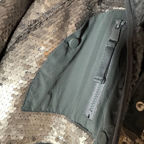FREE POEPLE Hit The Slopes shadow combow Sequin Classic Jacket S nwt graphite - Picture 5 of 10